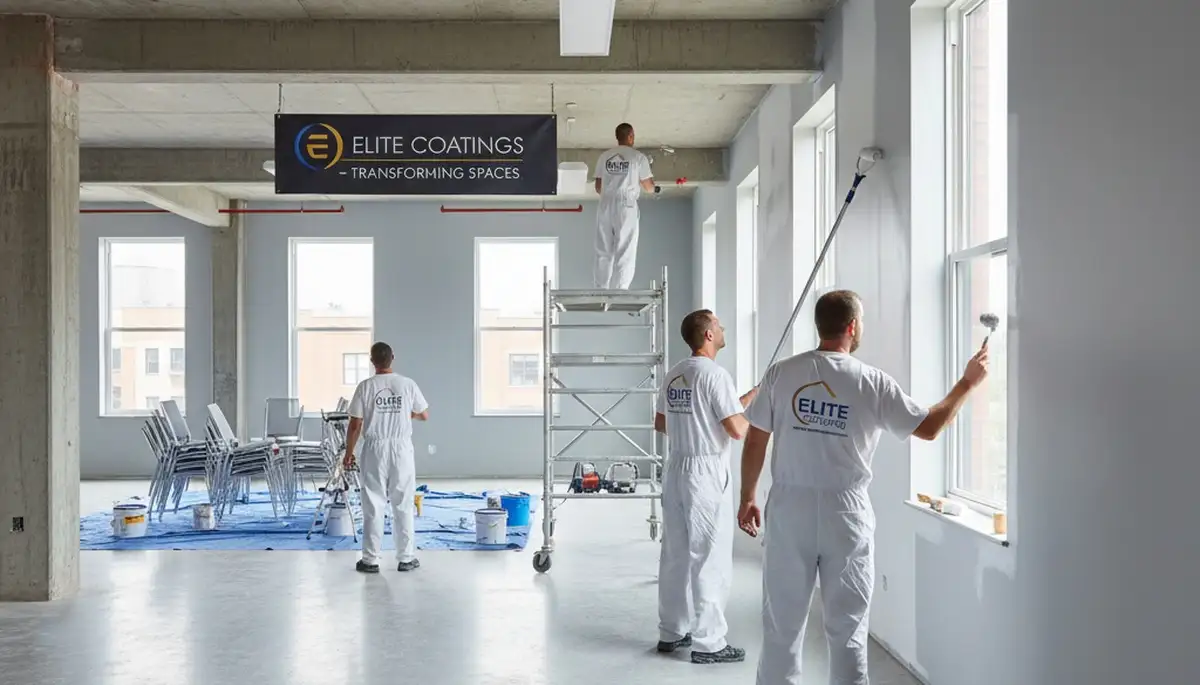 Commercial painting crew in Duluth, MN applying durable coatings for business exteriors and interiors