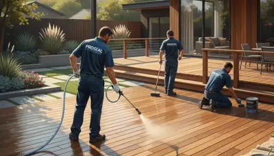 Deck sealing service in Duluth, MN protecting a wood deck from winter cold and lake moisture