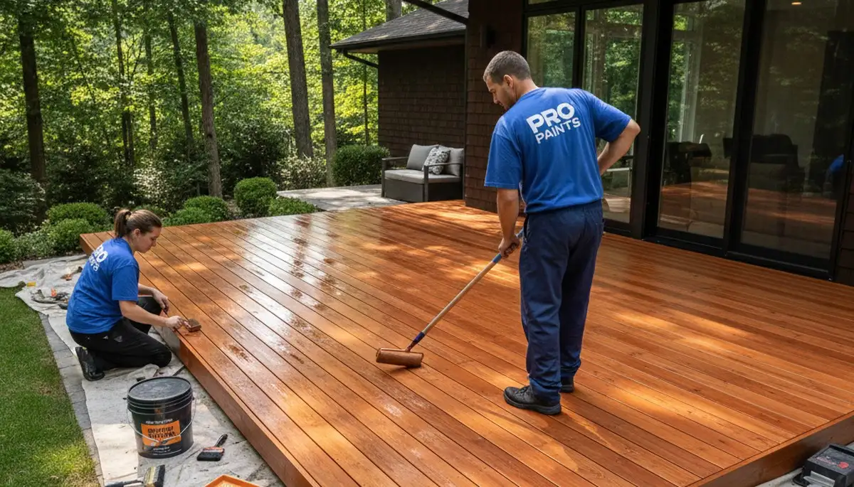 Professional deck staining service in Duluth, MN for long-lasting moisture protection and curb appeal