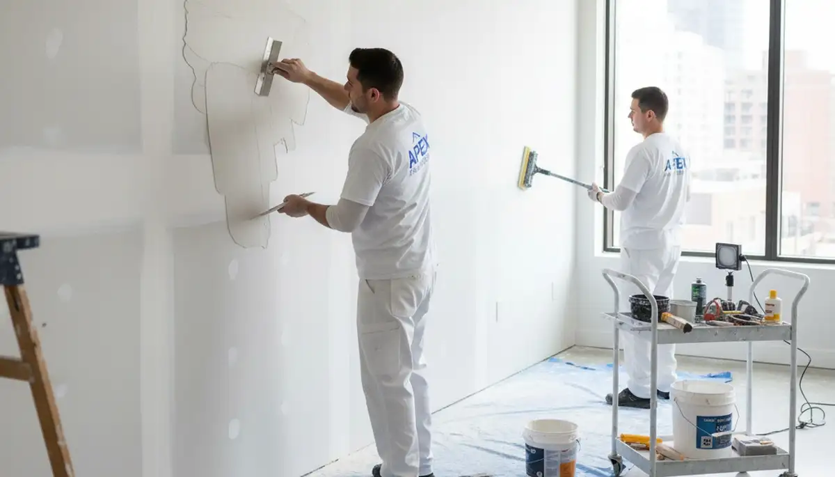 Drywall repair in Duluth, MN by Duluth Paint Pros, fixing cracks and holes for smooth paint-ready walls