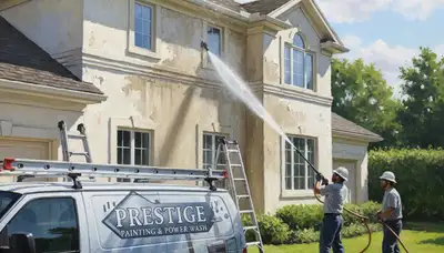 Pressure cleaning in Duluth, MN for exterior surfaces with winter salt and moisture stain removal