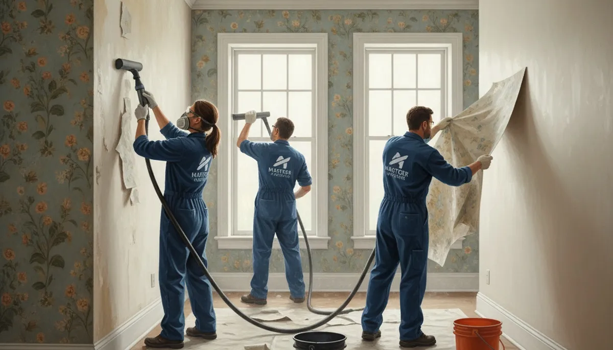 Duluth, MN painters removing wallpaper and prepping walls for a smooth finish
