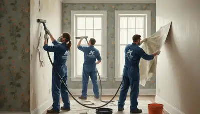 Duluth, MN painters removing wallpaper and prepping walls for a smooth finish