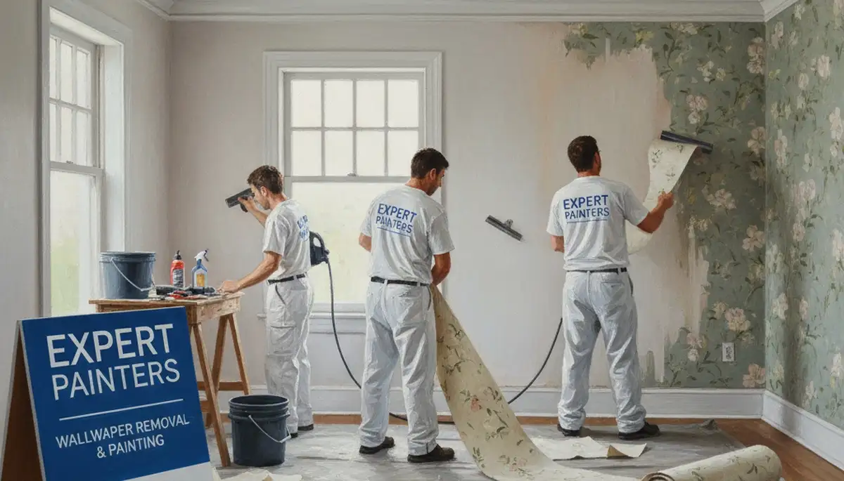 Duluth, MN painters removing wallpaper and prepping walls for a smooth finish